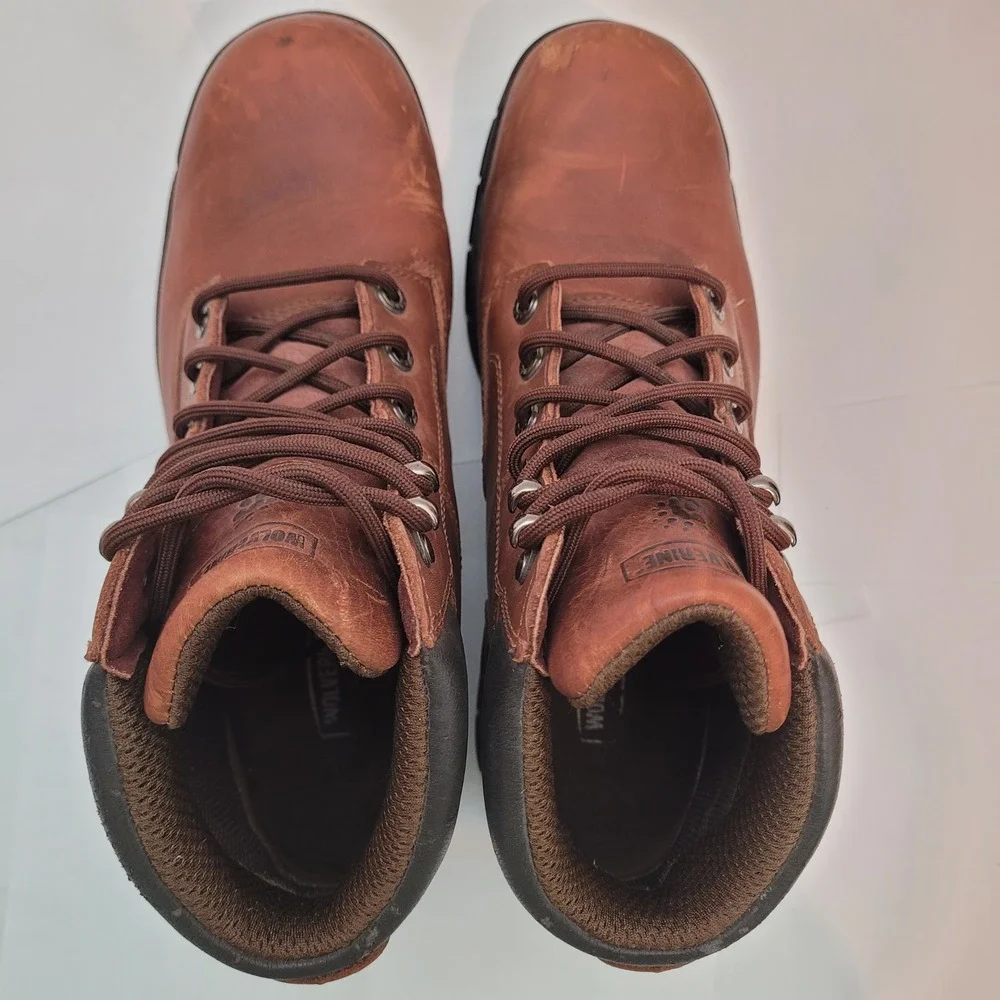Wolverine Work Boots Mens Brown Leather Lace Up Ankle W08906‎ Size 10.5 M